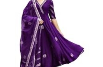 79.0% Off – GoSriKi Women’s Cotton Blend Printed Anarkali Kurta with Pant & Dupatta | Ethnic Wear for Women | Indian Casual Office Daily Summer Outfit