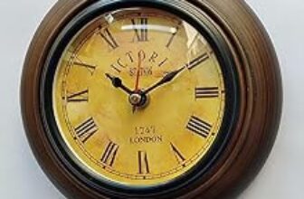 98.0% Off – Wooden Victoria Wall Clock Antique Look Deep Glass Wall Clock (Brown_6 Inch Small_)
