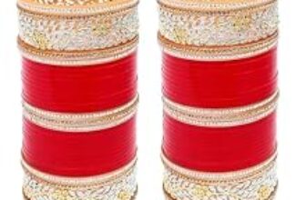 98.0% Off – Lucky Jewellery Bridal Bangle Set Dhanteras/Diwali/Bhai Dooj Collection Red Designer AD & Golden Stone Dulhan Chuda Fashion Wedding Chura Punjabi Choora For Women (2673-G1C1-1002-R)