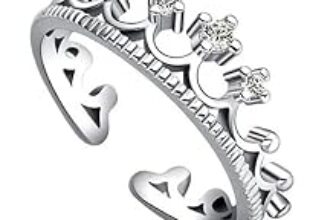 96.0% Off – Om Jewells Cubic Zirconia Studded Royal Crown Finger Ring With Rhodium Plating Designed For Girls And Women