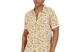 81.0% Off – CAHOOT Men’s Brown Foliage Strokes Shirt for Casual Wear | Spread Collar | Short Sleeve | Button Closure | Cotton Shirts Crafted with Comfort Fit for Everyday Wear (XL)
