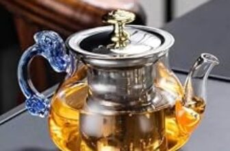 82.0% Off – VIHANCO Glass Tea Pot with Stainless Steel Infuser – 500ml Clear Borosilicate Teapot with Lid & Handle, Ideal for Loose Leaf Tea, Blooming Tea, Tea Bags and Fruit Infusions | rajwadi Kettle (1 Pcs)