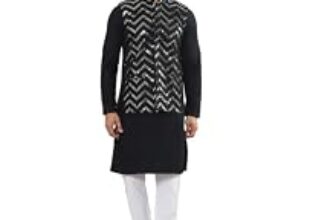 93.0% Off – SOJANYA (Since 1958 Men’s Pure Cotton Kurta and White Pyjama with Sequins Nehru Jacket