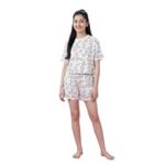 84.0% Off – Li’l Tomatoes Girls Cotton Night Suit Set | 100% Cotton Summer Co-Ord Set | Half Sleeve T-Shirt & Shorts | Soft & Breathable Printed Casual Clothing Set | 9–16 Years