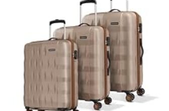 75.0% Off – Aristocrat Comet Set of 3 (S+M+L) Hard Case Trolley Bags, Champagne | 8-Wheels, Durable Case, Spacious, Combination Lock, Sturdy Zipper, Lightweight Travel Luggage, 3-Year Global Warranty