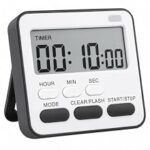 90.0% Off – AERYS Digital Kitchen Timer and Stopwatch, Large LCD Display, 24-Hour Countdown, Loud Alarm, Magnetic Back, Retractable Stand, Flashing Light, for Study, Cooking, Office (Black)