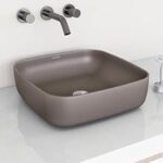 87.0% Off – Plantex Premium Tabletop Ceramic Square Wash Basin/Countertop Bathroom Sink (Choco, 16 x 16 x 5 Inch)