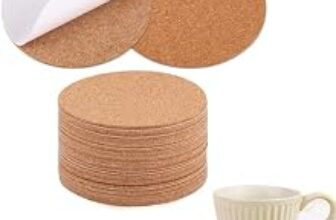 95.0% Off – 20 Pcs Coaster Set, Coasters, Cork Sheet, Round Absorbent Heat Resistant Non-Slip DIY Coasters for Home Decor and Craft Projects