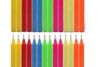 99.0% Drop – Aura Decor Unscented Pure Wax Stick Candle Pack of 20 (Multicolor)