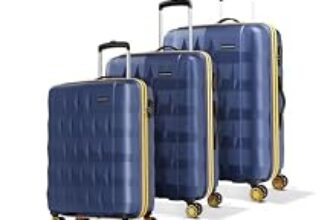 76.0% Off – Aristocrat Comet Set of 3 (Cabin+Medium+Large) Hard Case Trolley Bags, Blue | 8-Wheels, Durable Case, Spacious, Combination Lock, Sturdy Zipper, Lightweight Travel Luggage, 3-Year Global Warranty