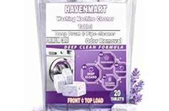 87.0% Off – Washing Machine Cleaner Tablets (20 Tablets) | Drum & Pipe Deep Cleaner | Lavender Scent | Removes Odour, Limescale & Residue | For Front Load & Top Load Fully Automatic Washing Machines (Lavender)