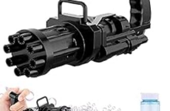 87.0% Off – HOMOZE Automatic Bubble Gatling Gun | High-Output Multi-Nozzle Bubble Machine with Easy Grip Handle, Bubble Tray & Solution Bottle | Outdoor Fun Toy for Kids