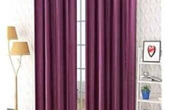 92.0% Off – IVAZA Polyester Solid Crushed Texture Curtain, Long Door, 9 feet (2.74 m), Wine Pack of 1