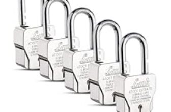 80.0% Off – Link® Atoot Extra 70mm Padlocks 5Pcs Set | 1 Crore Key Combinations | Stainless Steel Body | Hardened Shackle | 9 Brass Levers | Made in India | 3 Silver Keys with Keychain | 3Kyes for Each Padlock