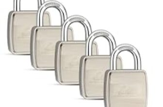 80.0% Off – Link® Hi-Tech 60mm Padlocks 5Pcs-Set | Stainless Steel Body | Hardened Shackle | 3 Silver Keys with Hi-Tech Nickle & Keychain | Made in India| 3Keys for Each Padlock
