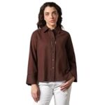 65.0% Off – HIGH Star Oversized Solid Shirt for Women | Stylish Tops for Women | Comfortable and Trendy Casual Shirt