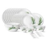 71.0% Off – Larah by Borosil Crescent Fluted Series Opalware Dinner Set | 44 Pieces for Family of 8 | Microwave & Dishwasher Safe | Bone-Ash Free | Crockery Set for Dining & Gifting | Plates & Bowls | White