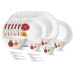 60.0% Off – Larah by Borosil Zinnia Fluted Series Opalware Dinner Set | 33 Pieces for Family of 6 | Microwave & Dishwasher Safe | Bone-Ash Free | Crockery Set for Dining & Gifting | Plates & Bowls | White