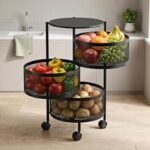 63.0% Off – HomeWiz Round Kitchen Rack 3- Layer | Lifetime Usage Heavy Duty Steel Trolley | Kitchen Storage | Onion Potato Rack for Kitchen | Multipurpose Storage Rack for Fruits & Vegetables | Rust-Free Forever