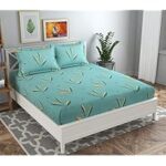 93.0% Off – VAS COLLECTIONS Premium Double Bedsheet with 2 Pillow Covers – 180 TC Supersoft Glace Cotton – Breathable & Wrinkle Free – 3 Pcs Set | Light Green