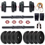 96.0% Off – BULLAR Adjustable Dumbbells Set 8 Kg to 20 Kg with Pair of Dumbbell Rods and PVC Weight Plates with Gym Accessories (16 KG)