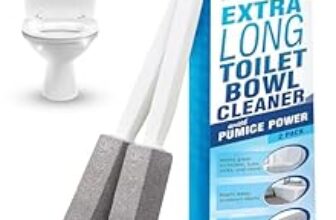 77.0% Drop – IMPRESA Pumice Stone Toilet Bowl Cleaner with Extra Long Handle, 2 Pack! – Limescale Remover – 100% Natural Pumice Toilet Brush – Also Cleans BBQ Grills, Tiles, Tile Grout, Swimming Pools