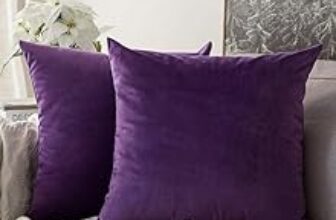 99.0% Off – Khooti Velvet Cushion Cover, 28×28 | Purple | Pack of 2 | Solid Plain Soft & Smooth, Decorative Cushion Covers for Living Room, Bedroom, Couches, Chairs, Sofas, Beds & Home Decor