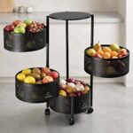 89.0% Off – HomeWiz Round Kitchen Rack 4- Layer | Lifetime Usage Heavy Duty Steel Trolley | Kitchen Storage | Onion Potato Rack for Kitchen | Multipurpose Storage Rack for Fruits & Vegetables | Rust-Free Forever