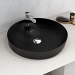 86.0% Off – Plantex Platinum Ceramic Tabletop Round Wash Basin/Countertop Bathroom Sink/Basin for Bathroom (Black – 17 x 17 x 5 Inch)