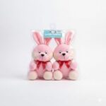 93.0% Off – HOMOZE Cute Pink Bunny Soft Toy Pack of 2 | Super Soft Plush Rabbit Pair with Ribbon Bow | Huggable Stuffed Animals for Babies & Toddlers Set for Birthday & Baby Shower (Pack of 2)