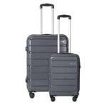 84.0% Off – Teakwood Small-Medium Cabin Size 8 Wheels Trolley Bag, Hard Cabin with Zipper Closure, Adjustable Push Button & Cross Side Strap, TSA Lock System 360 Degree (Set of 2,Grey)