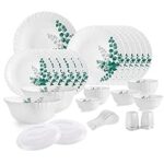 62.0% Off – Cello Aqua Leaves Dazzle Series Opalware Dinner Set, 37 Pieces, Service for 6, White, Extra Large (Model: CLO_OPLWR_DZZL_AQLVS_DS_37PCS)