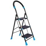 66.0% Off – Amazon Basics Curvo-Foldable Step Ladder, Ribbed Steps, Knee Guard, Non-Marring PVC Shoes, 3 Steps (Black & Blue)
