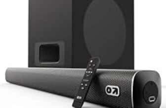 82.0% Off – GOBOULT X120 2.1 Channel Bluetooth Soundbar with BoomX Subwoofer, 120-Watt Output Surround Sound, EQ Modes, Remote Accessibility, USB/HDMI/AUX & Optical Fiber Connectivity Sound bar (Black)