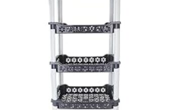 78.0% Off – Nayasa Candy Rectangular Trolley 4 Layers | Kitchen Organizer | Stand for Kitchen | Shelf Organizer | Vegetable Basket for Onion,Potato |Vegetable Trolley with Wheels | 38 X 28 X 79 cm | Grey
