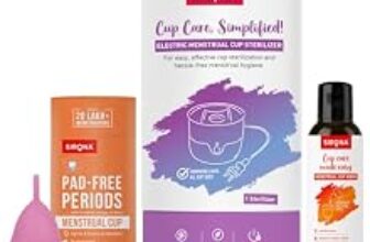 88.0% Off – Sirona Reusable Menstrual Cup for Women (Medium) + Electric Steam Sterilizer + pH Balanced Menstrual Cup Wash (100 ml) – Pack of 3 | Rash, Odour & Itch-Free Period Care with Quick Cleaning