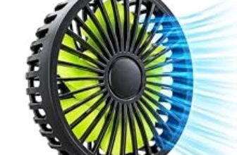 90.0% Off – USB Car Backseat Fan, 3 Speeds 360 Degree Rotatable multipurpose use | Brushless Motor, Whisper-Quiet Operation, Child-Safe Grid Design, Multiple Power Sources, Headrest Mount