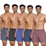 95.0% Off – OPEX Men’s Checked Cotton Blend Lounge Boxer Shorts Pack of 5 | Regular Fit with Elasticated Waistband | Double Side Pockets & Button Fly