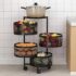 70.0% Off – HomeWiz 2-Layer Round Kitchen Trolley | Movable Storage Organizer for Fruits & Vegetables | Perforated Mesh Baskets with Solid Flat Top | Multipurpose Rack for Onion & Potato | Rust-Resistant | Black